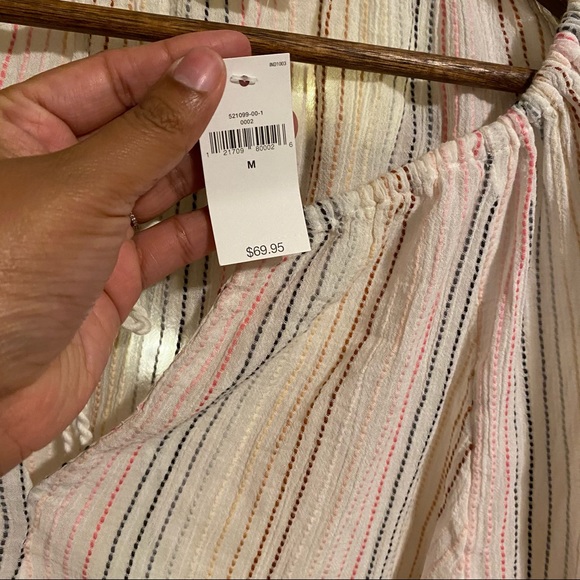 Gap • Tunic • Embroidered • Stripes • Beige • Pink - Picture 4 of 6